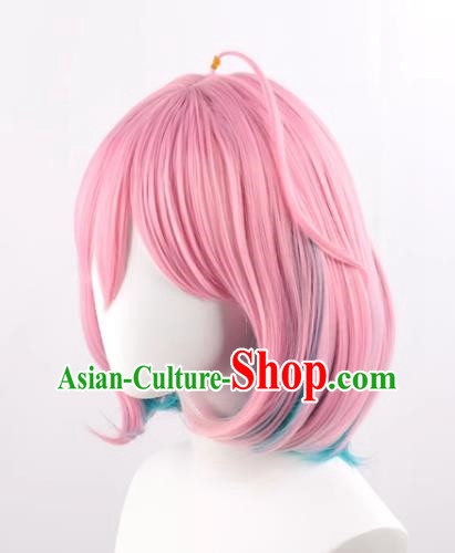 Starlight Stage Dreams Of Li Yameng Pink Gradient Lake Green Cos Wig