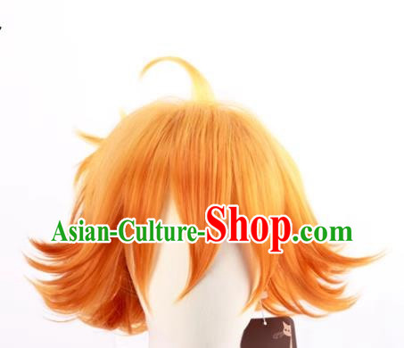 The Promised Neverland Cos Emma Yellow Gradient Orange Reversed Short Hair Cosplay Wig