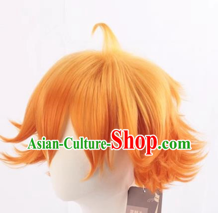 The Promised Neverland Cos Emma Yellow Gradient Orange Reversed Short Hair Cosplay Wig