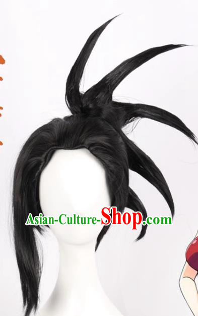 My Hero Academia 8 Million Black Explosive Tiger Card Samurai Head Cosplay Wig