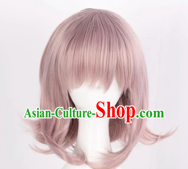 Danganronpa Nanami Chiaki Cos Lavender Mid Length Hair And Face Styling Cosplay Wig