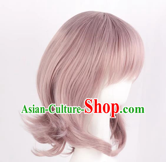 Danganronpa Nanami Chiaki Cos Lavender Mid Length Hair And Face Styling Cosplay Wig