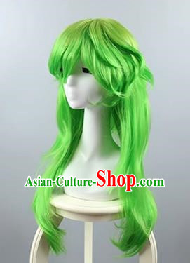 Niko Yellow Gradient Green Reversed COS Long Straight Hair Wig