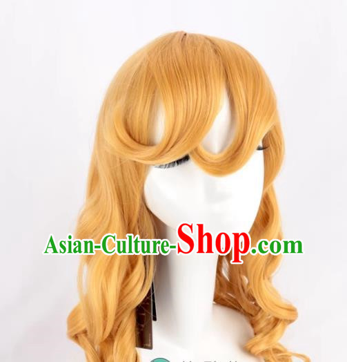 Golden Gold Hair Long Curly Cosplay Wig