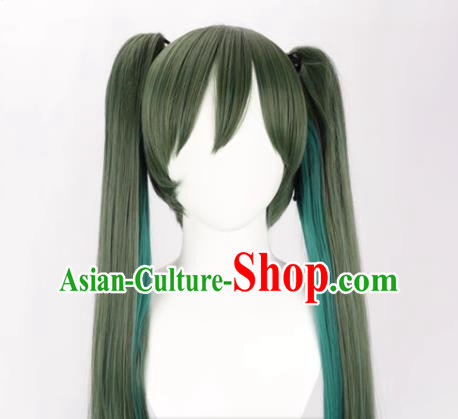 Senbonzakura Green Gradient Blue VOCALOID Future Hatsune Miku Anime Cosplay Wig