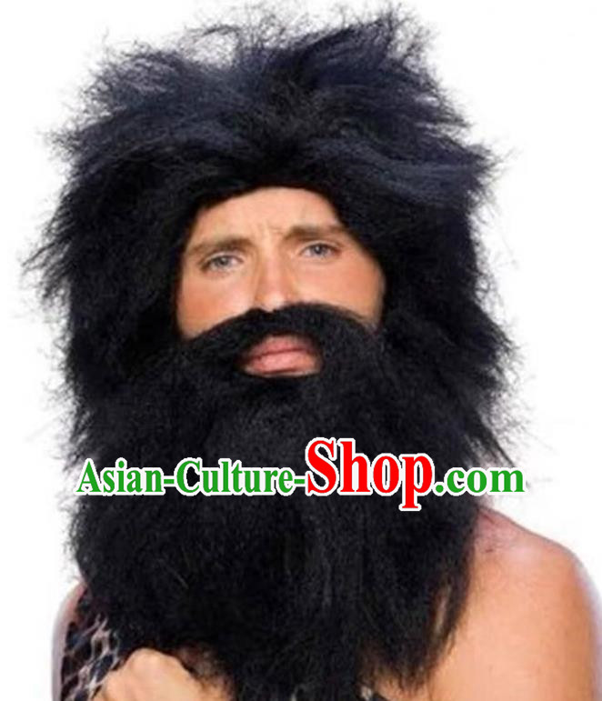Halloween Performance Dress Up Wig Aboriginal Wig Beggar Funny Stage Performance Savage Wig Headgear