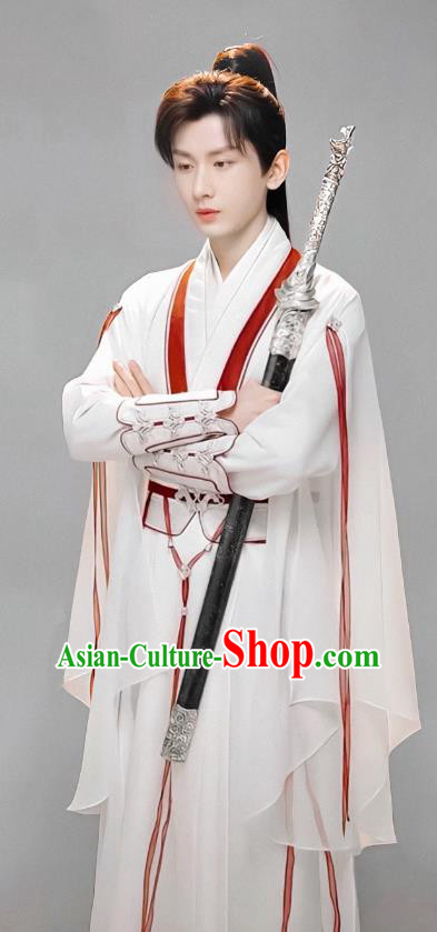 TV Series Mysterious Lotus Casebook Young Hero Li Xiangyi Replica Clothing China Ancient Swordsman White Costumes