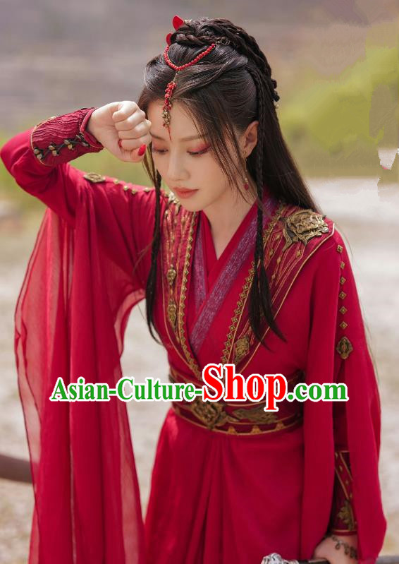 TV Series Mysterious Lotus Casebook Jiao Liqiao Costumes Ancient China Swordswoman Red Dress Young Lady Clothing