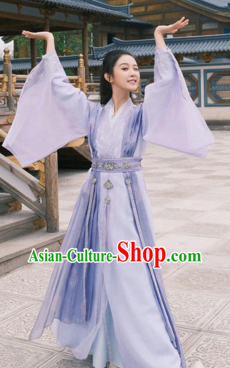 TV Series Mysterious Lotus Casebook Swordswoman Shi Shui Clothing Ancient China Young Lady Lilac Dress