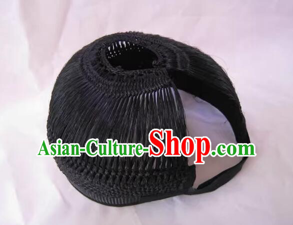 Handmade Chinese Taoist Hat Traditional Taoism Headband Black Headwear