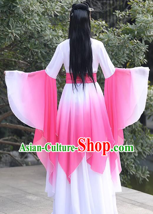China Ancient Fairy Clothing Tang Dynasty Princess Clothing Traditional Hanfu Pink Wide Sleeve Dress