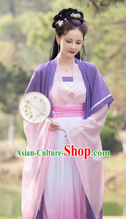 China Song Dynasty Female Replicate Clothing Traditional Hanfu Fairy Dress Ancient Princess Clothing
