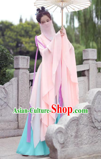 China Ancient Court Woman Clothing Female Hanfu Wide Sleeve Dress Qin Dynasty Princess Costume