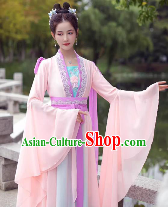 China Ancient Court Woman Clothing Female Hanfu Wide Sleeve Dress Qin Dynasty Princess Costume
