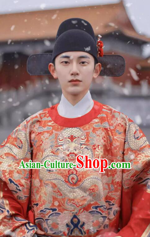 China Ming Dynasty Groom Costume Ancient Number One Scholar Zhuangyuan Clothing Male Wedding Hanfu Red Robe