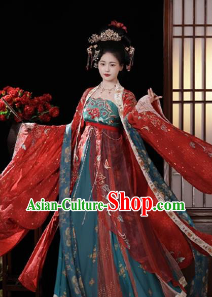 China Ancient Imperial Consort Costumes Traditional Hanfu Wedding Ruqun Legend of the Demon Cat Tang Dynasty Lady Yang Clothing