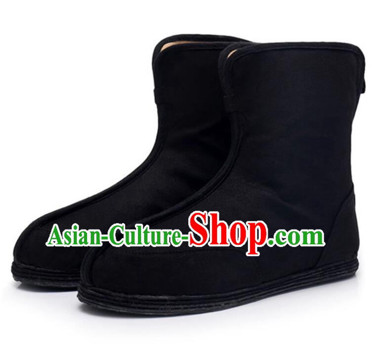 China Black Kung Fu Boots Winter Insulated Shoes Old Beijing Shoes Handmade Cloth Boots
