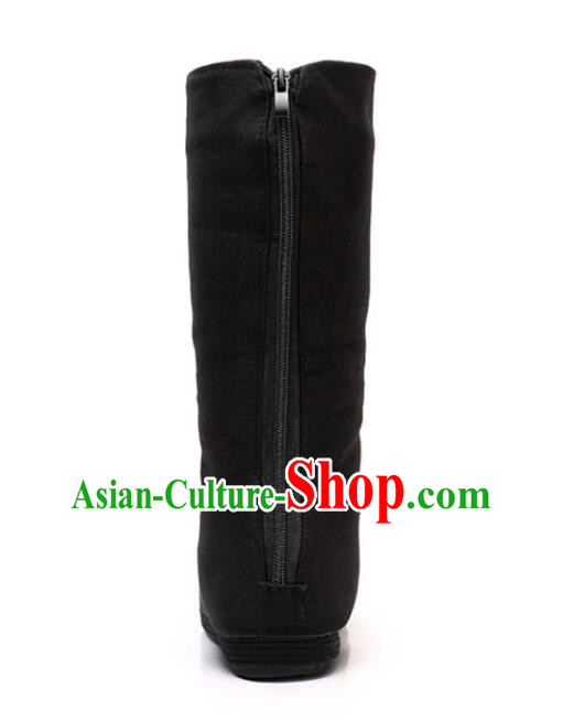 China Black Kung Fu Boots Winter Insulated Shoes Old Beijing Shoes Handmade Cloth Boots