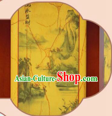 China Classical Landscape Painting Palace Lantern New Year Lantern Handmade Wood Lamp