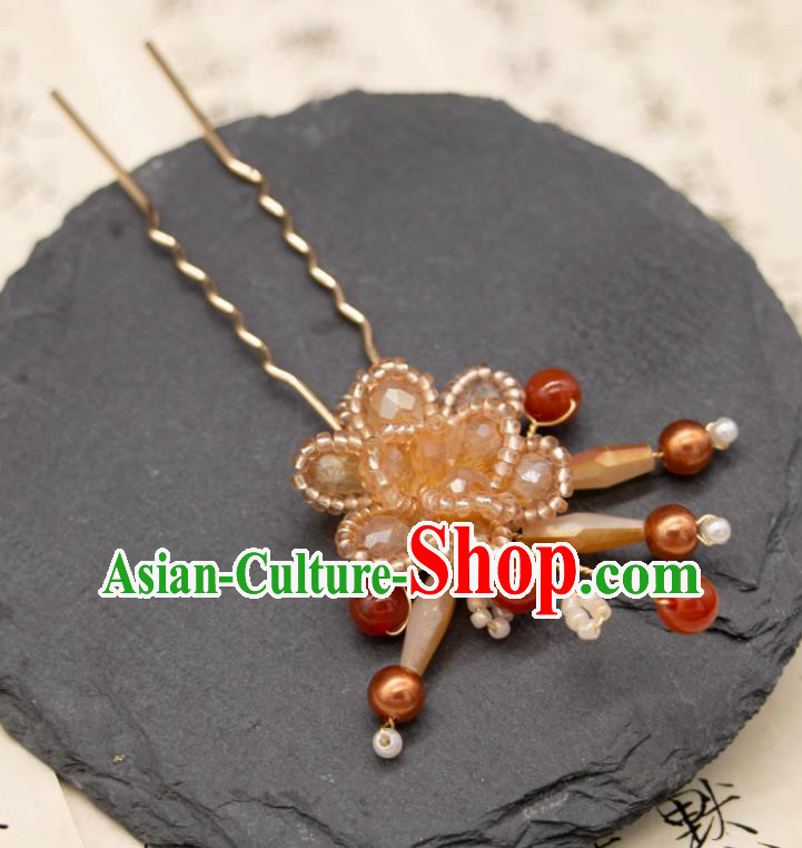 Handmade Hanfu Hair Jewelry China Ancient Empress Hairpin Ming Dynasty Princess Beads Hair Clip