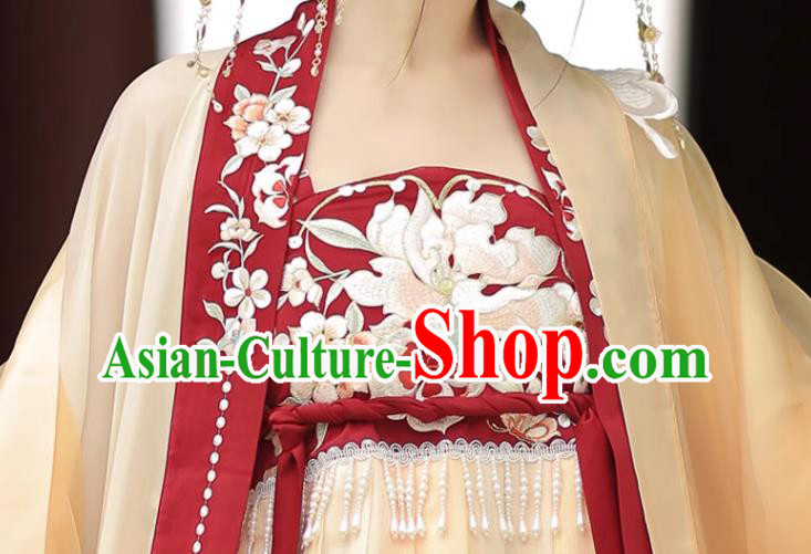 China Ancient Goddess Clothing Tang Dynasty Royal Princess Costumes Traditional Hanfu Embroidered Dress