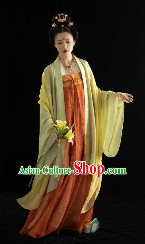 China Traditional Hanfu Ruqun Late Tang Dynasty Empress Chang Costumes Ancient Noble Woman Clothing