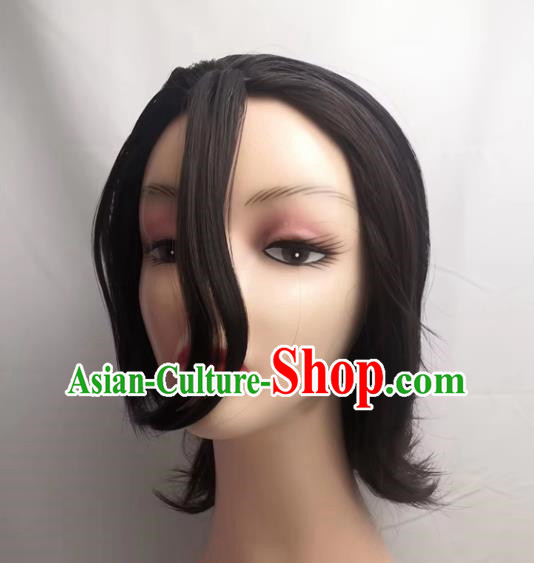 COS Wig Death Squadron 5 Captain Aizen Sosuke Cosplay Dark Brown Wig Set