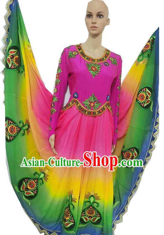 China Xinjiang dance costume big swing gradient dress