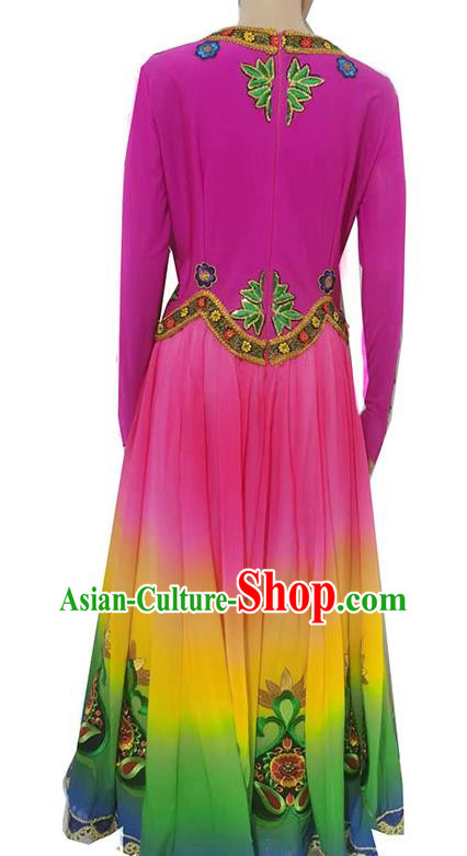 China Xinjiang dance costume big swing gradient dress