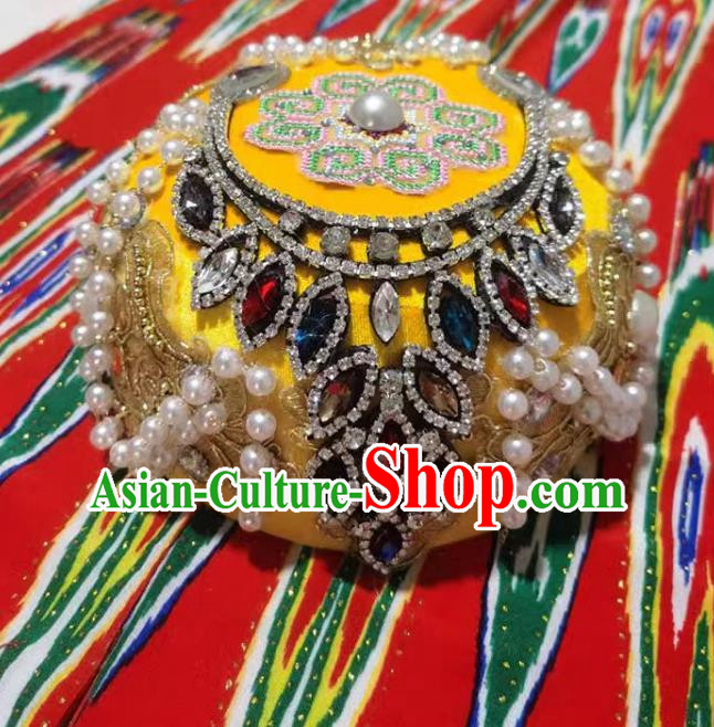 China Xinjiang dance hat accessories Maixi Lapu Uyghur domed pearl hat