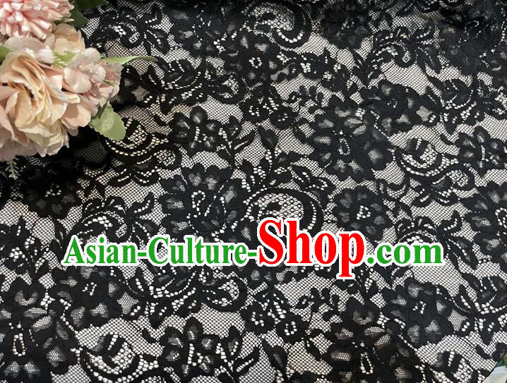 Top Hollowed Out Black Lace Material Costume Cloth Dress Lace Fabric