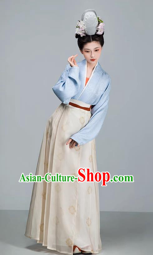 China Traditional Hanfu Mulberry Silk Dresses Song Dynasty Noble Woman Clothing Ancient Court Empress Replica Costumes