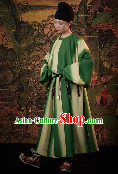 China Traditional Hanfu Round Collar Robe and Pants Tang Dynasty Young Man Clothing Ancient Swordsman Replica Costumes