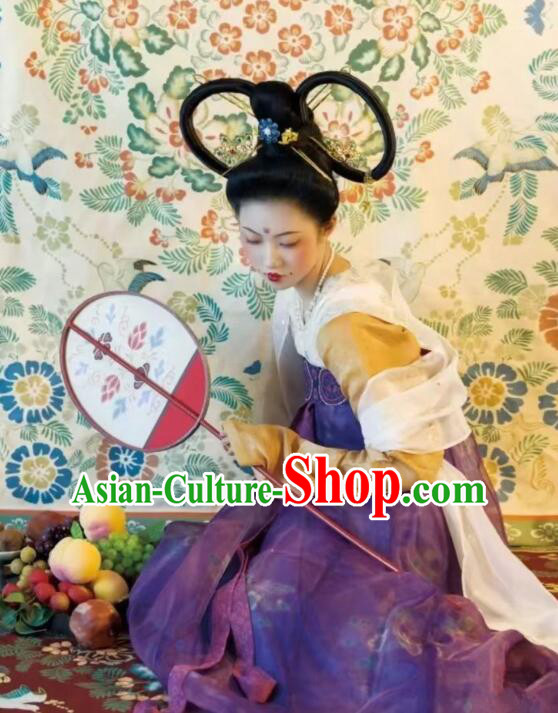 Chinese Tang Dynasty Princess Garments Ancient Young Lady Costumes Classical Dance Hanfu Dress