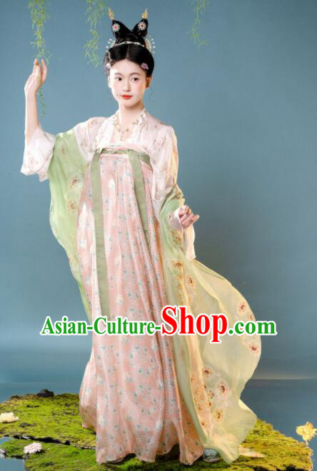 Chinese Classical Hanfu Dress Tang Dynasty Princess Garments Clothing Ancient Palace Beauty Costumes