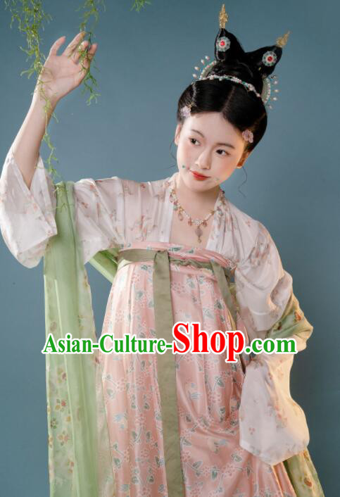 Chinese Classical Hanfu Dress Tang Dynasty Princess Garments Clothing Ancient Palace Beauty Costumes