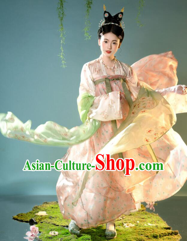 Chinese Classical Hanfu Dress Tang Dynasty Princess Garments Clothing Ancient Palace Beauty Costumes