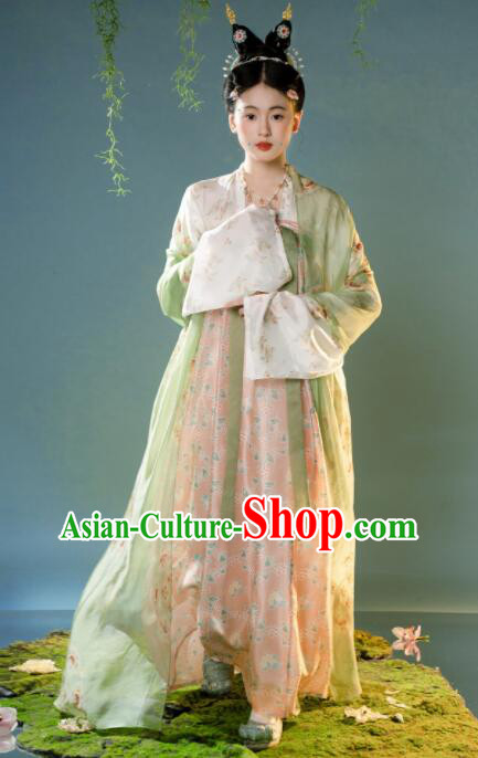 Chinese Classical Hanfu Dress Tang Dynasty Princess Garments Clothing Ancient Palace Beauty Costumes
