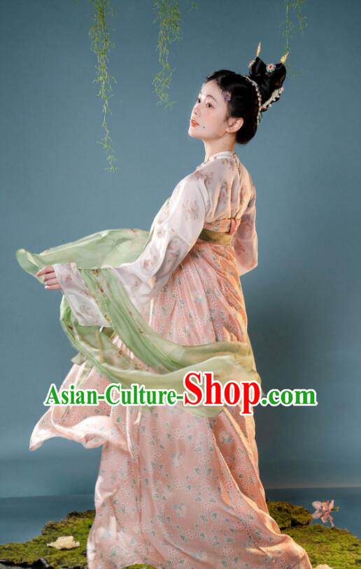 Chinese Classical Hanfu Dress Tang Dynasty Princess Garments Clothing Ancient Palace Beauty Costumes