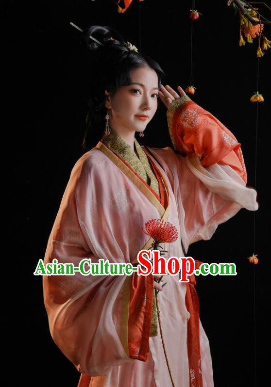Chinese Ancient Palace Beauty Costumes Court Woman Red Hanfu Dress Han Dynasty Empress Garments Clothing