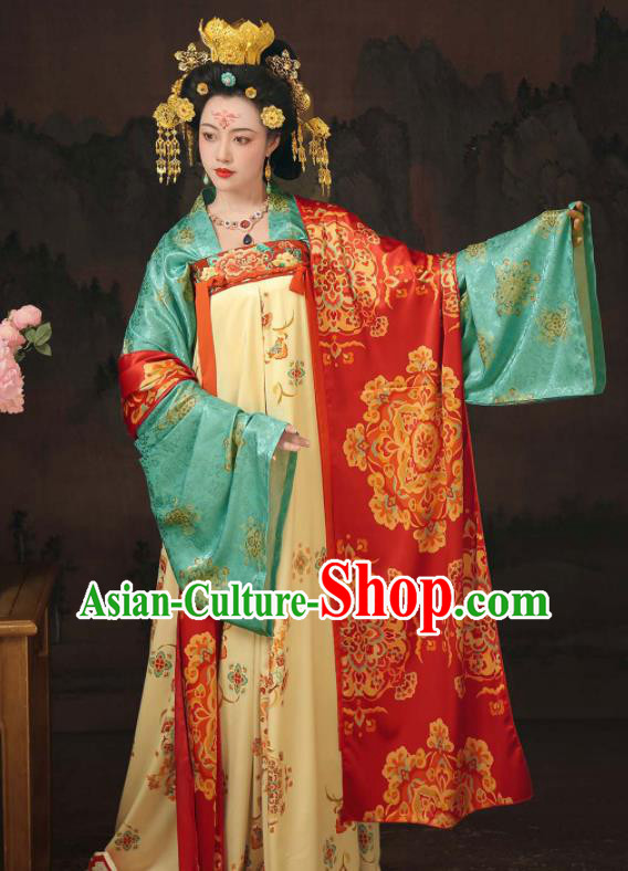 Chinese Tang Dynasty Court Woman Garment Costumes Ancient Empress Clothing Traditional Hanfu Dress