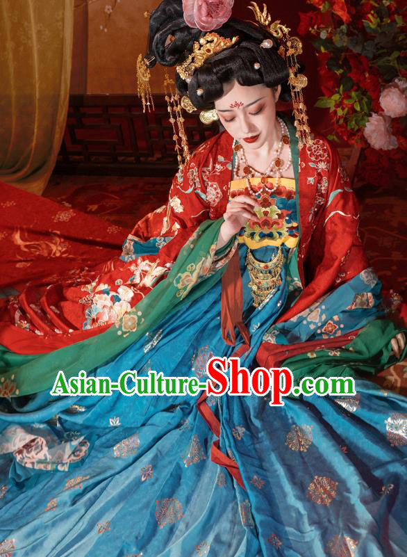 Chinese Traditional Wedding Costumes Tang Dynasty Empress Garments Ancient Bride Dress Clothing