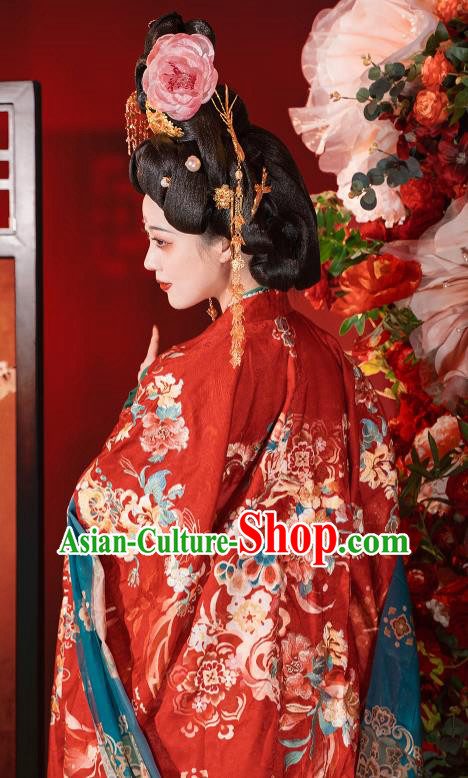 Chinese Traditional Wedding Costumes Tang Dynasty Empress Garments Ancient Bride Dress Clothing