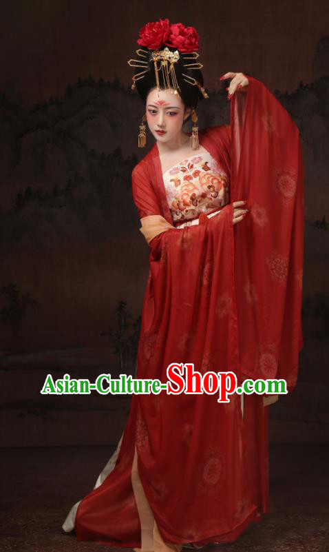 Chinese Tang Dynasty Imperial Consort Garments Ancient Empress Clothing Traditional Hanfu Dress Palace Costumes Complete Set