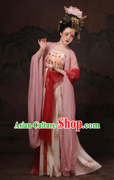 Chinese Tang Dynasty Garment Costumes Ancient Empress Hanfu Dress Palace Woman Clothing