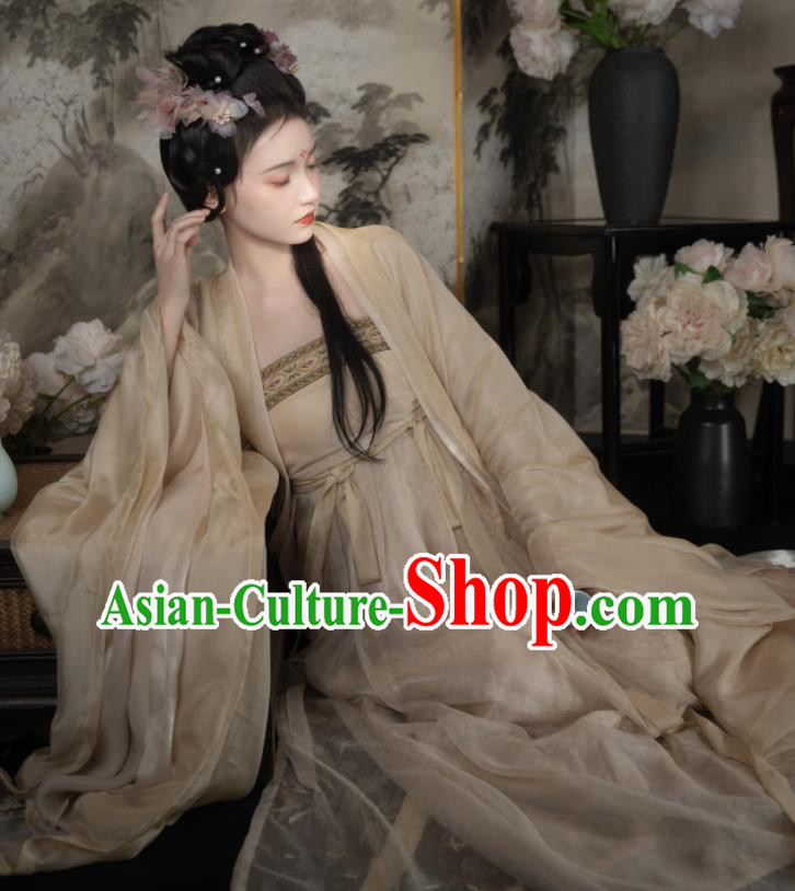 Chinese Traditional Hanfu Clothing Tang Dynasty Princess Garment Costumes Ancient Goddess Dresses