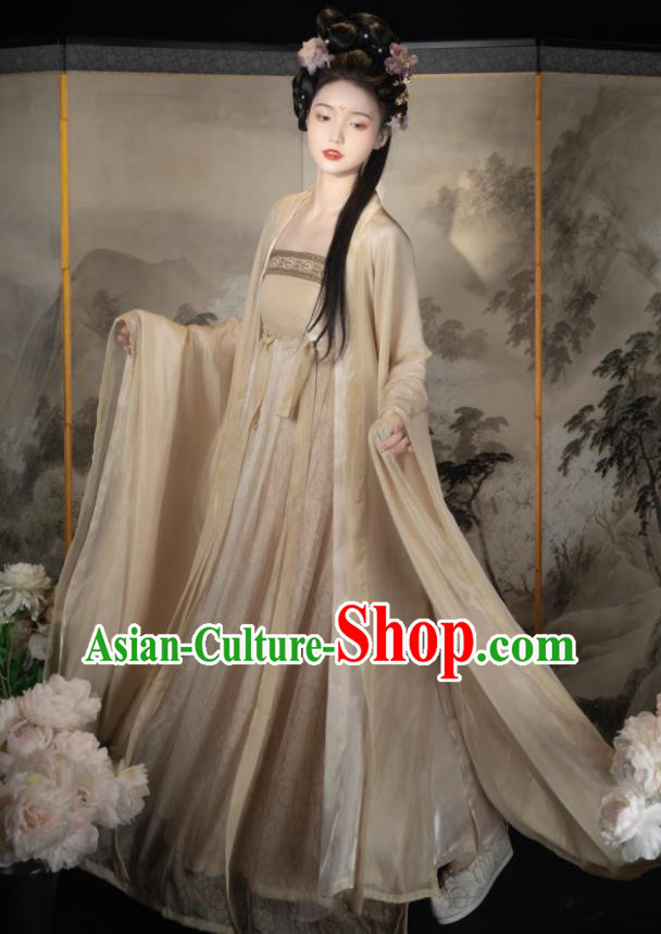 Chinese Traditional Hanfu Clothing Tang Dynasty Princess Garment Costumes Ancient Goddess Dresses