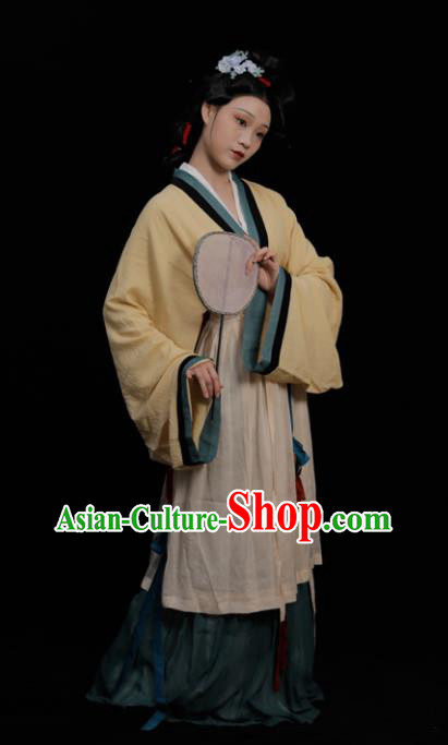 Chinese Song Dynasty Noble Mistress Clothing Ancient Young Woman Garment Costumes Traditional Hanfu Dresses Complete Set