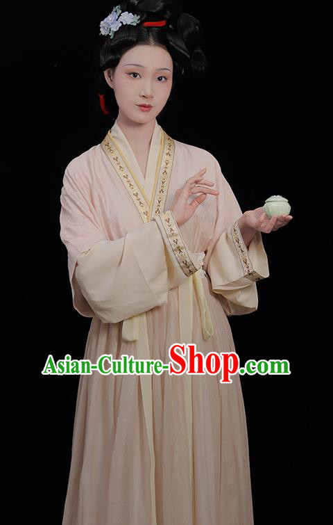 Chinese Traditional Pink Hanfu Dresses Song Dynasty Noble Woman Clothing Ancient Empress Garment Costumes