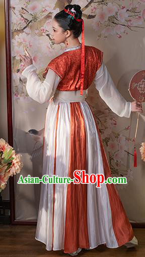 Chinese Tang Dynasty Court Woman Hanfu Dress Traditional Garment Costumes Ancient Young Beauty Clothing